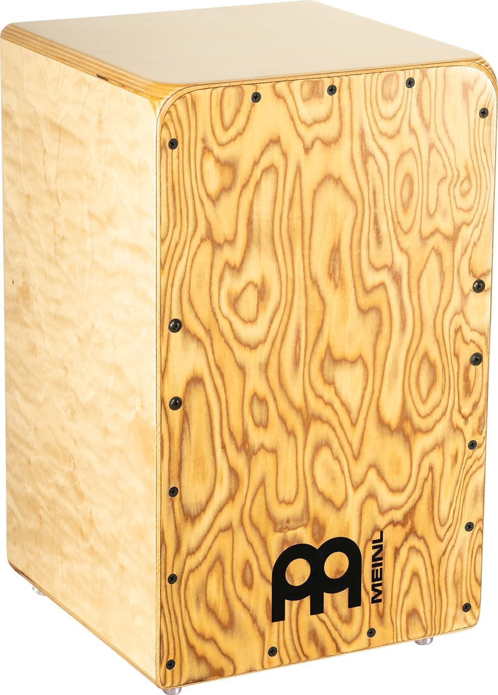 Meinl Cajon Box Drum with Internal Strings for Snare Effect - NOT MADE IN CHINA - Makah-Burl Frontplate / Baltic Birch Body, Woodcraft Professional, 2-YEAR WARRANTY (WCP100MB)