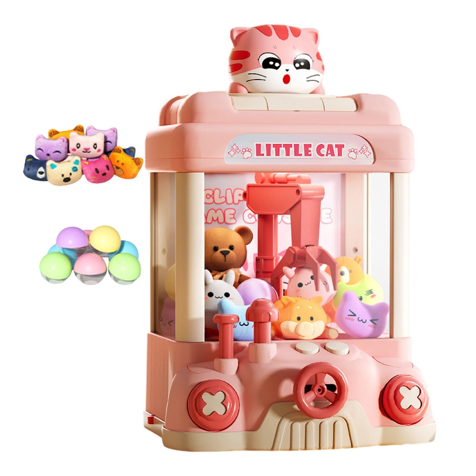 1 Pezzo Macchina Artiglio Gioco Elettronico Distributore Arcade con Musica E Luci per Esperienze Divertenti Adatto a Bambini Festa, Rosa