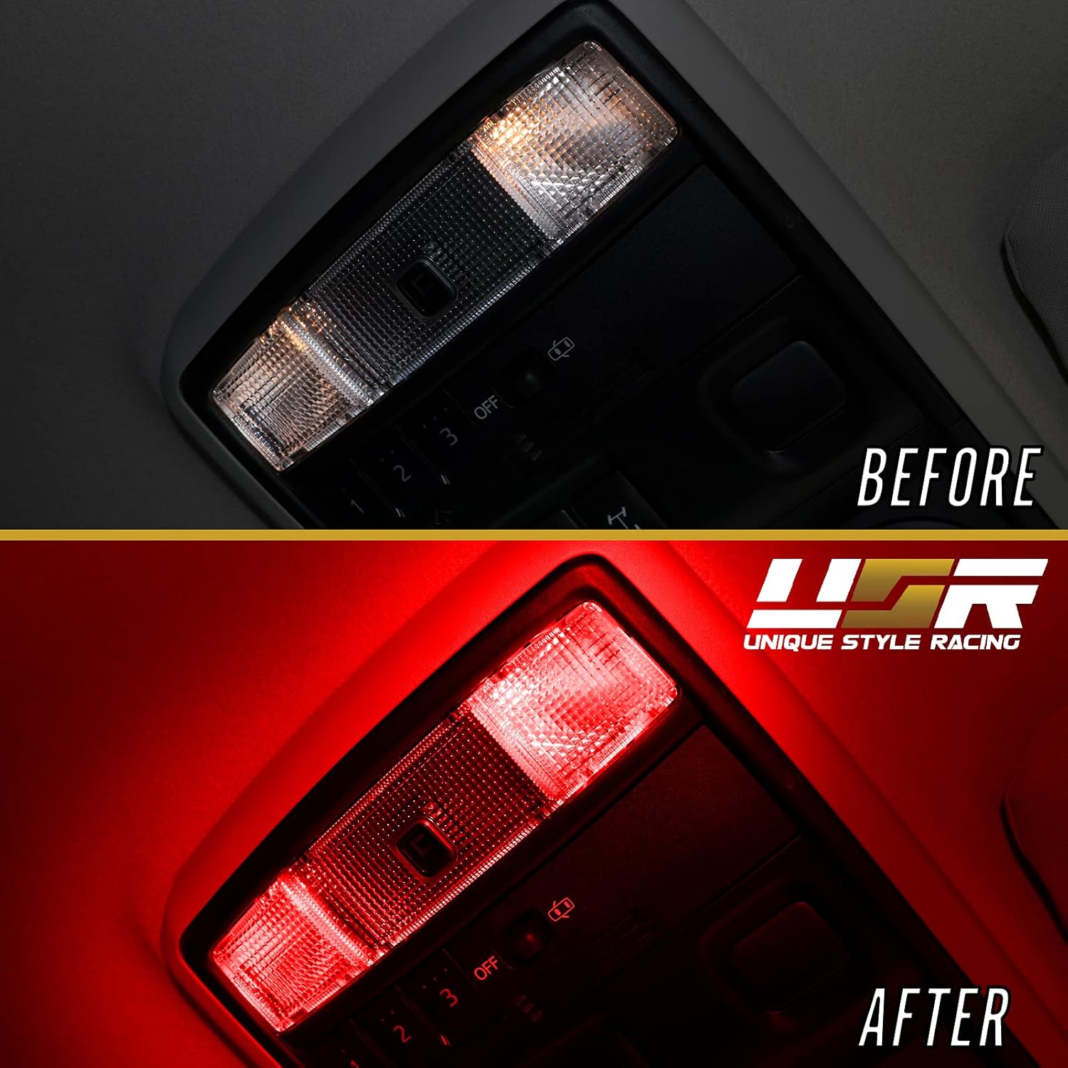 COMPLETE Interior LED Panel (30 LEDs) + 8 Bulbs Set for Center Dome, Door Courtesy, Map, Rear Cargo Lift Gate Light - Compatible with 2010-2022 Toyota 4Runner (Red)