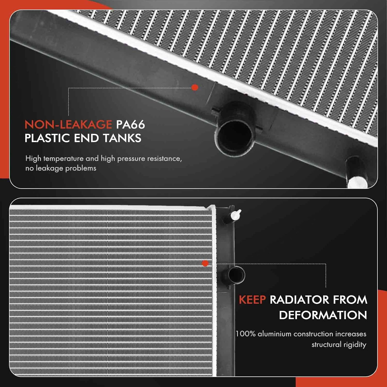 A-Premium Engine Coolant Radiator Assembly Compatible with Toyota Prius 2010 2011 2012 2013 2014 2015, Prius Plug-In 2012 2013 2014 2015 & Lexus CT200h 2011-2016, 1.8L, Replace# 1640037240