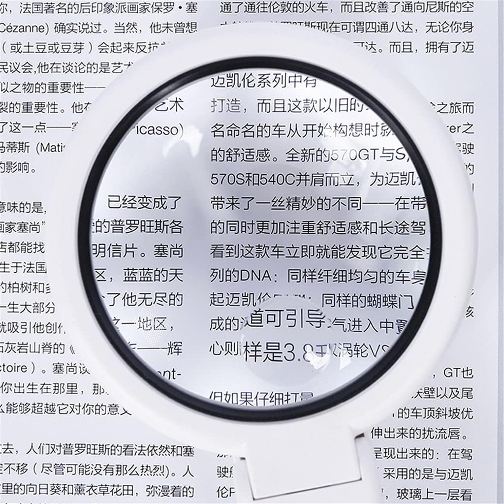 Handheld Foldable Magnifying Glass Portable 5X 11X Loupe Magnifier Screen for Newspape 8 LED Bracket Type Table Desktop Lamp