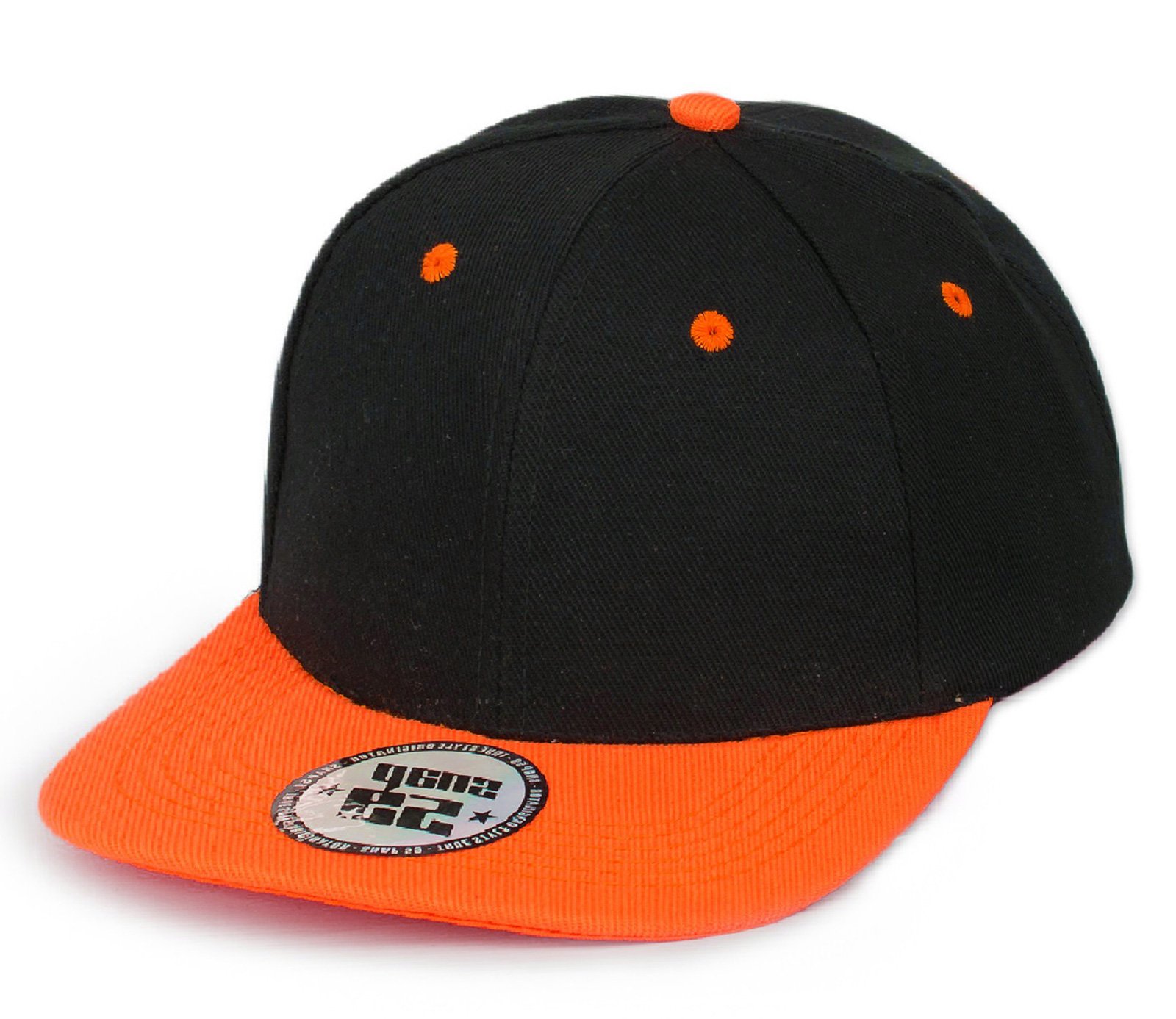 4sold Kids Snapback Hat Baseball Cap Hip-Hop Cap Hat Headwear (Black Orange)
