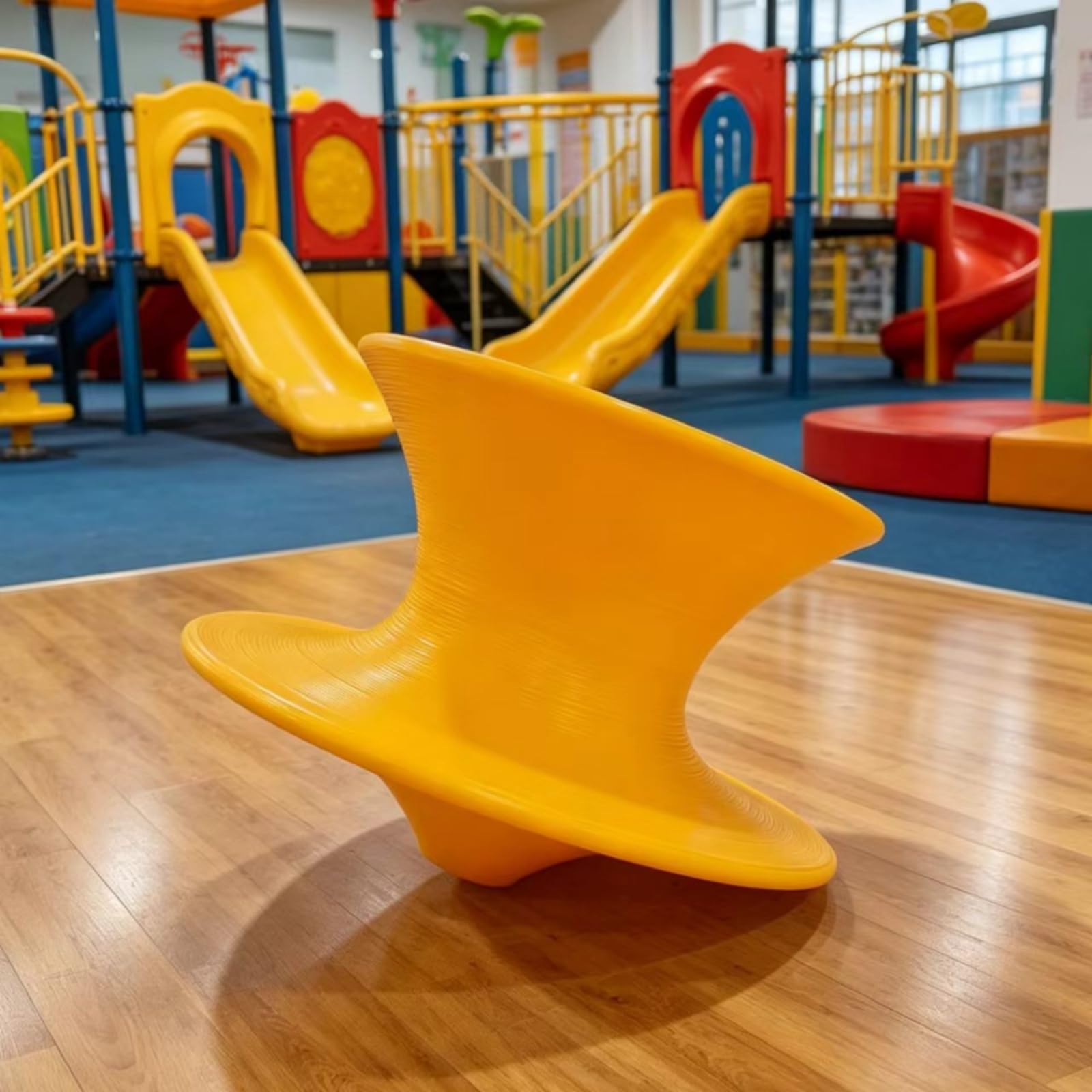 Silla Giratoria Balanceo Antivuelco Silla Equilibrio Resistente Asiento Plástico con Base Acampanada para Niños, 61 42cm, Morado