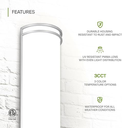 Miniatura 10 de ASD Lámpara LED de montaje en pared para exteriores, moderna iluminación de aplique de pared de níquel cepillado, 15 W, 3000 K, 4000 K, 5000 K,