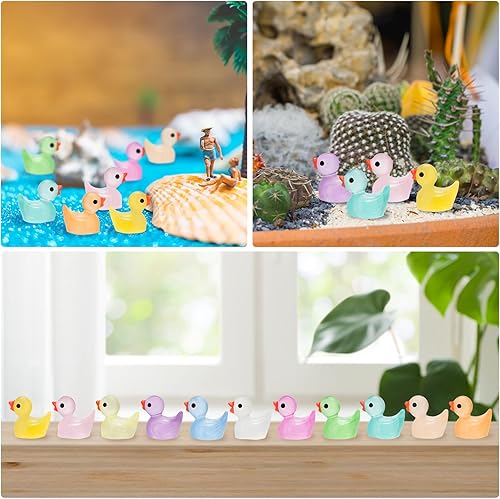 540Pcs Glow-in-The-Dark & Multi-Colored Miniature Ducks and Jumbo Craft Sticks Mega Set for Creative Play and Crafting