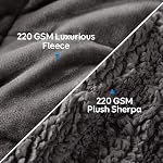 Cottonblue Sherpa Couverture pondérée en polaire 15lbs pour les adultes lit Queen size, doux Cozy Flannel Blankets lourds lancer pour calmer le sommeil relaxant, couverture chaude floue pour canapé lit, 60x 80 pouces, gris