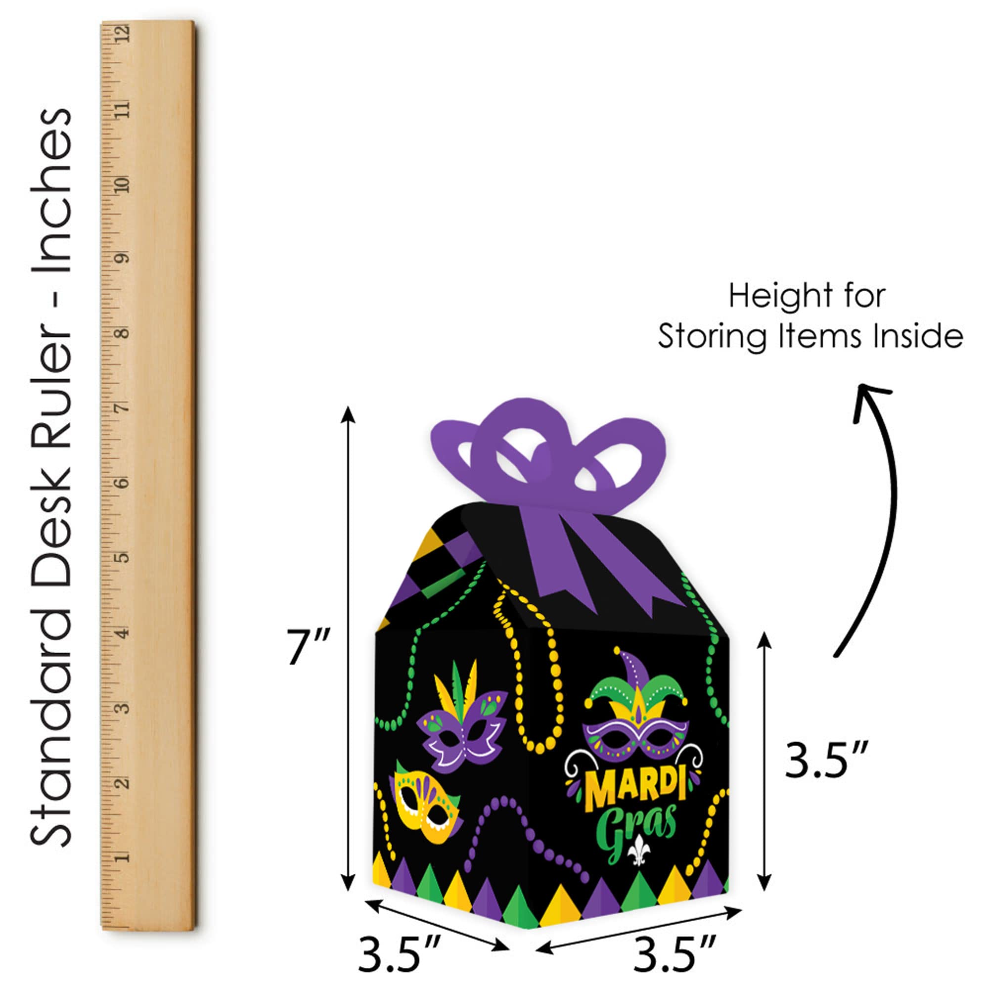 Big Dot Of Happiness Mardi Gras Geschenkboxen – Set Mit 12 Kleinen Schleifen-Boxen Für Partys