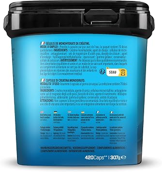 Bodylab24 Big Pack Creatine Monohydrate 420 Capsules with 3000 mg Creatine Monohydrate per Daily Dose Pure Powder High Dose Creatine for More Energy and Strength