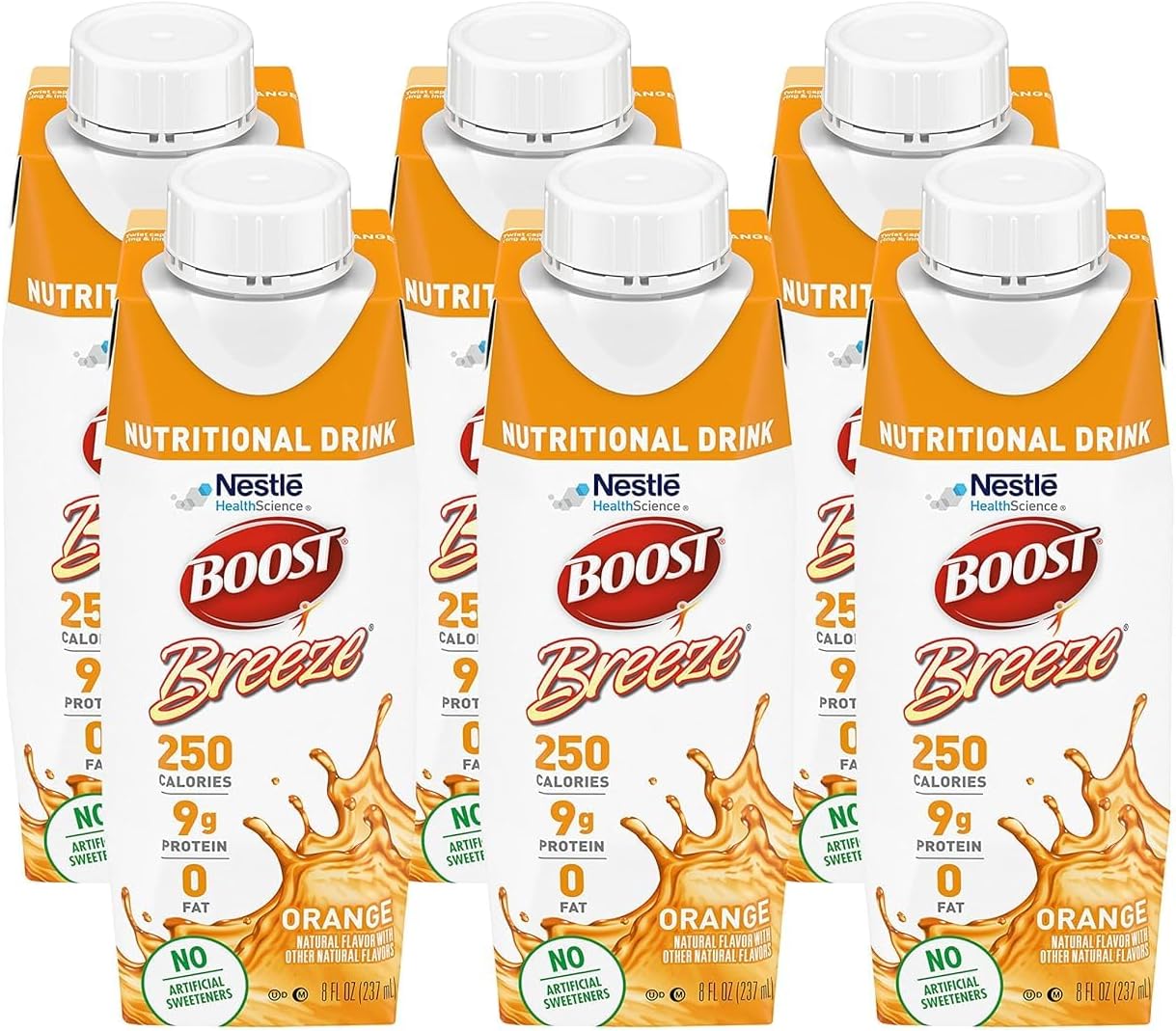 Breeze Nutritional Drink Orange 8 Fl Oz (Pack of 6)