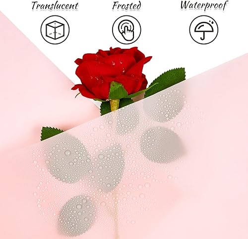 Miniatura 3 de ZORRITA 20 hojas de papel de regalo de ramo de flores, papel de regalo floral impermeable con cintas para suministros de floristería, 22.8 x 22.8