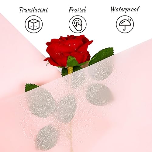 Miniatura 3 de ZORRITA 20 hojas de papel de regalo de ramo de flores, papel de regalo floral impermeable con cintas para suministros de floristería, 22.8 x 22.8
