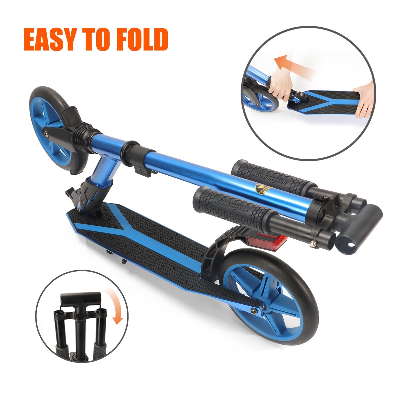Lamborghini Roller Kinder 8+ Jahre Premium Cityroller Tretroller | 200mm Großräder, Klappbar, Höhenverstellbar, mit Ständer & Federung, Aluminium-Scooter