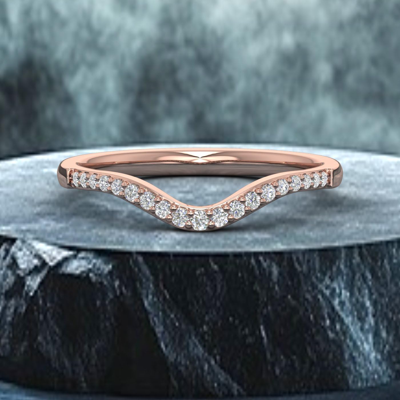 1/10 Carat (ctw) 14K Gold Ladies Diamond Wedding Stackable Band - Guard Ring (SI1-SI2 Clarity)