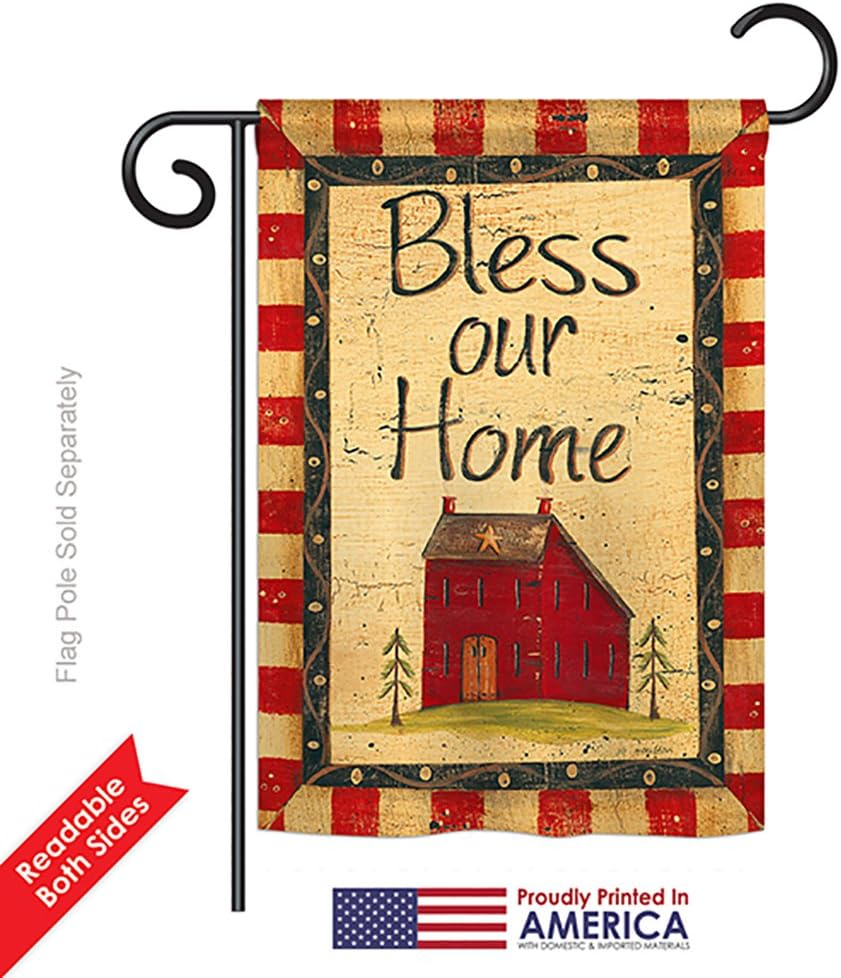 Bless Our Home Garden House Flags Set Country Living Primitive Farm Western Barn American Rustic Cowboy Rural Ranch Small Decorative Gift Yard Banner Double-Sided Made In USA 28 X 40