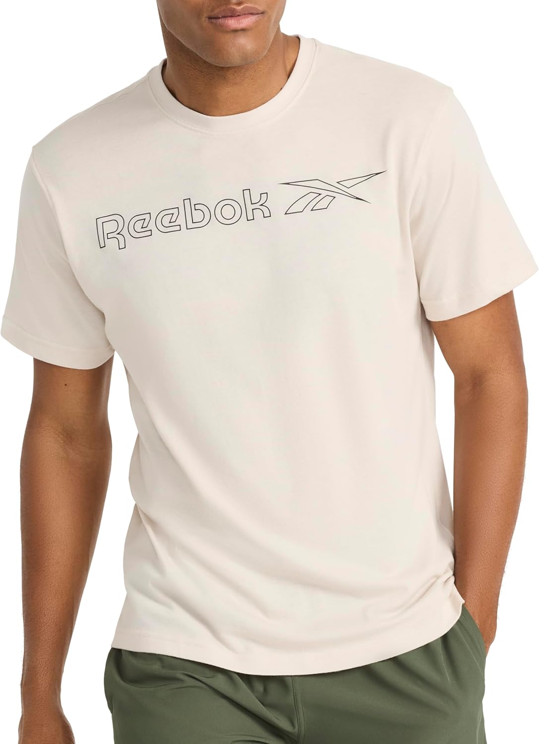 Reebok Mens Short Sleeve Graphic Crewneck T-Shirt, Standard Fit, Lightweight Cotton-Poly Fabric
