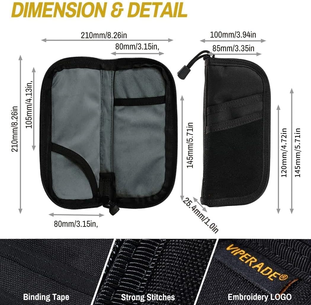 VIPERADE VE7 Tool Pouch for Men Nyon Small EDC Pouch with 4 Pockets Utility EDC Organiser with Patch Area DIY Best Protective Bag for Gears - Image 6