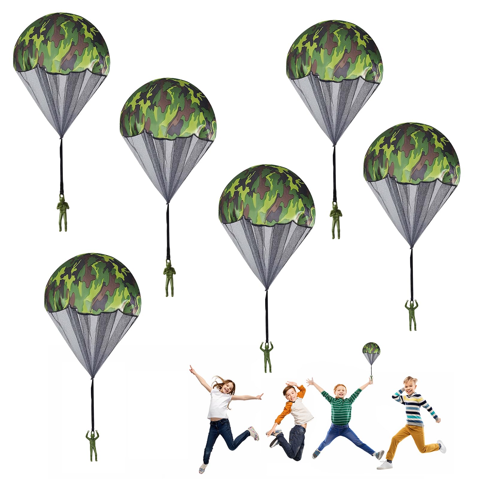 DAJISI 6PCS Parachute Toy, Outdoor Flying Parachute Men Tangle