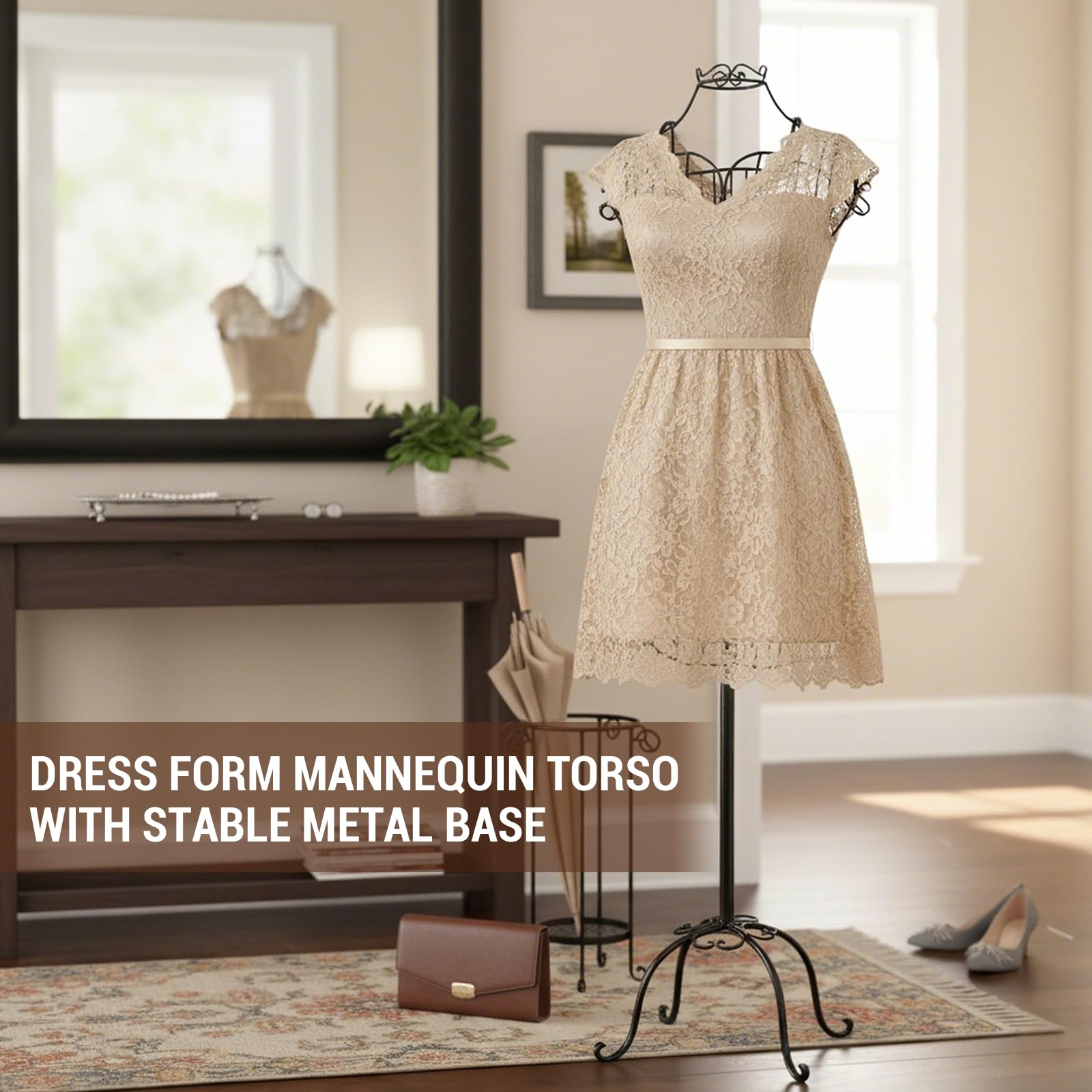 knee length dresses for ladies Female Display Dress Form on Metal Rolling Base – The Shop Company
