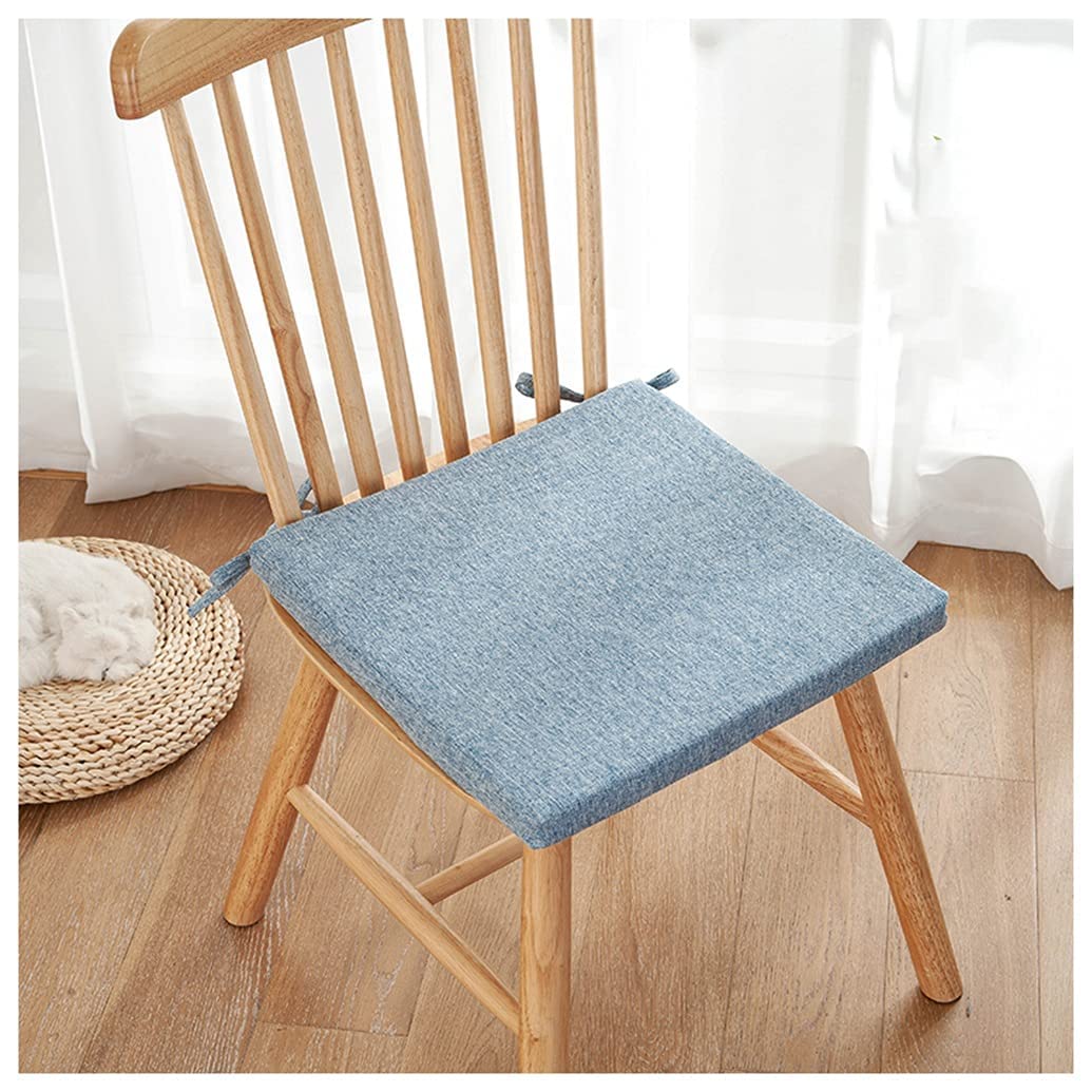 Coussin de chaise carré bleu clair 40x40 cm avec attaches pour assise en métal