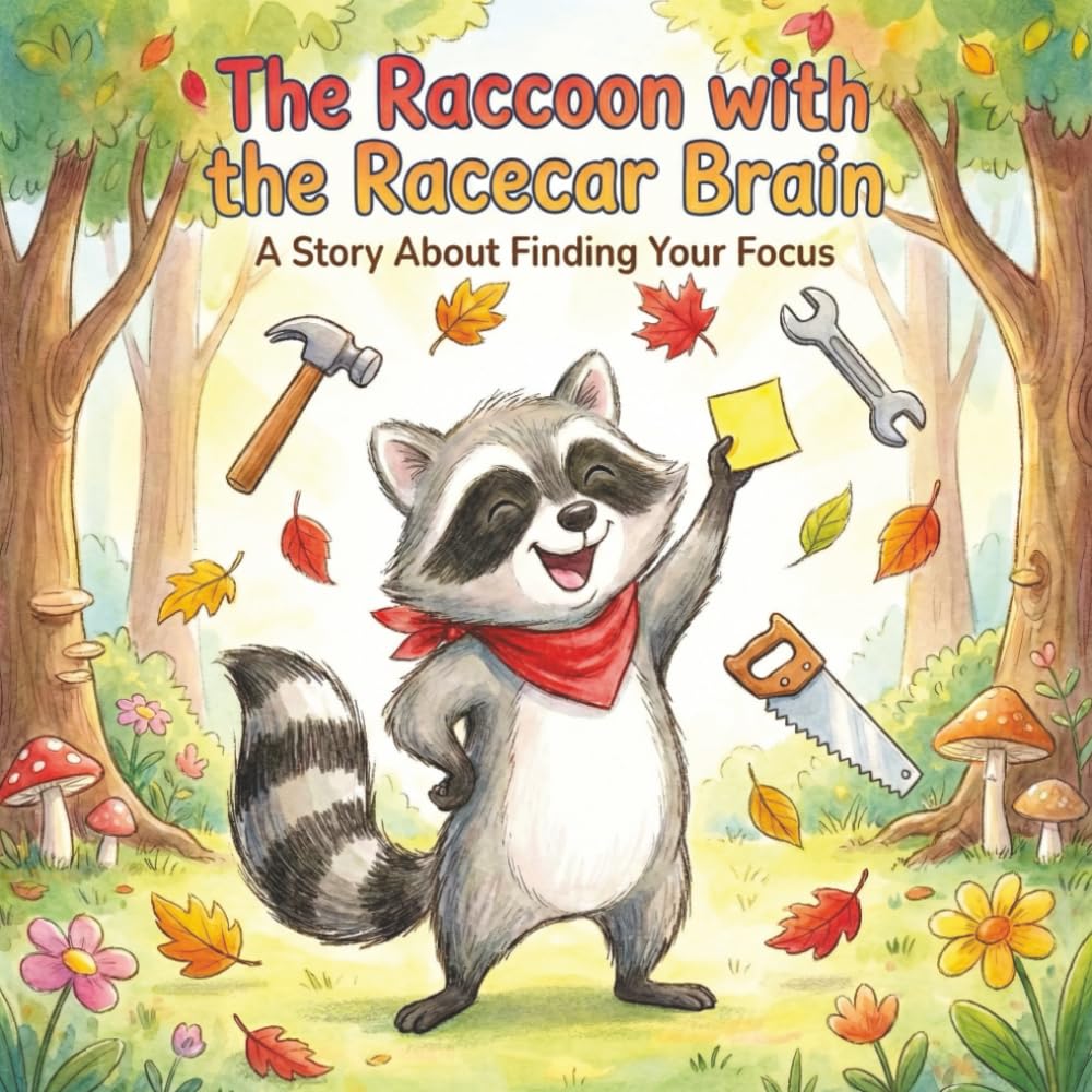 The Raccoon with the Racecar Brain: A Children's Book About ADHD, Finding Focus, and Overcoming Distractions