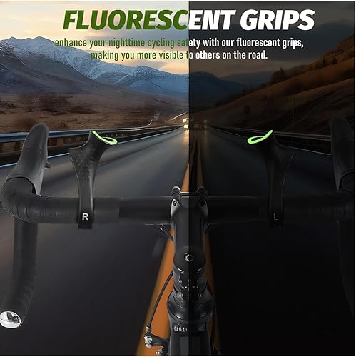 Miniatura 2 de Extremos ergonómicos para barra de bicicleta: 1 par de agarres fluorescentes para manillar de bicicleta de montaña, extremos extensores de manillar