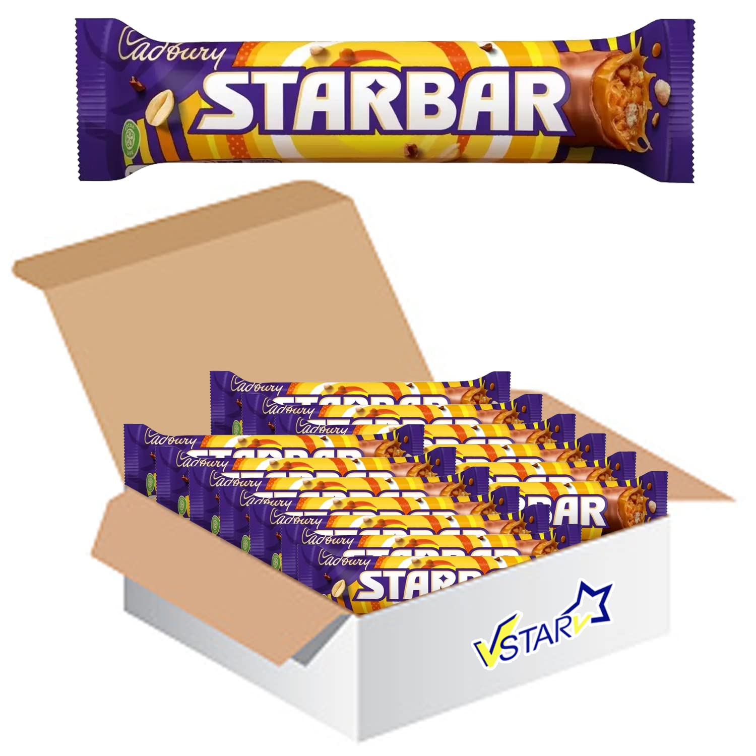 VSTARAll Chocolate Bars Collection (Cadbury Starbar Bar 49g, Half Box), 1 Count
