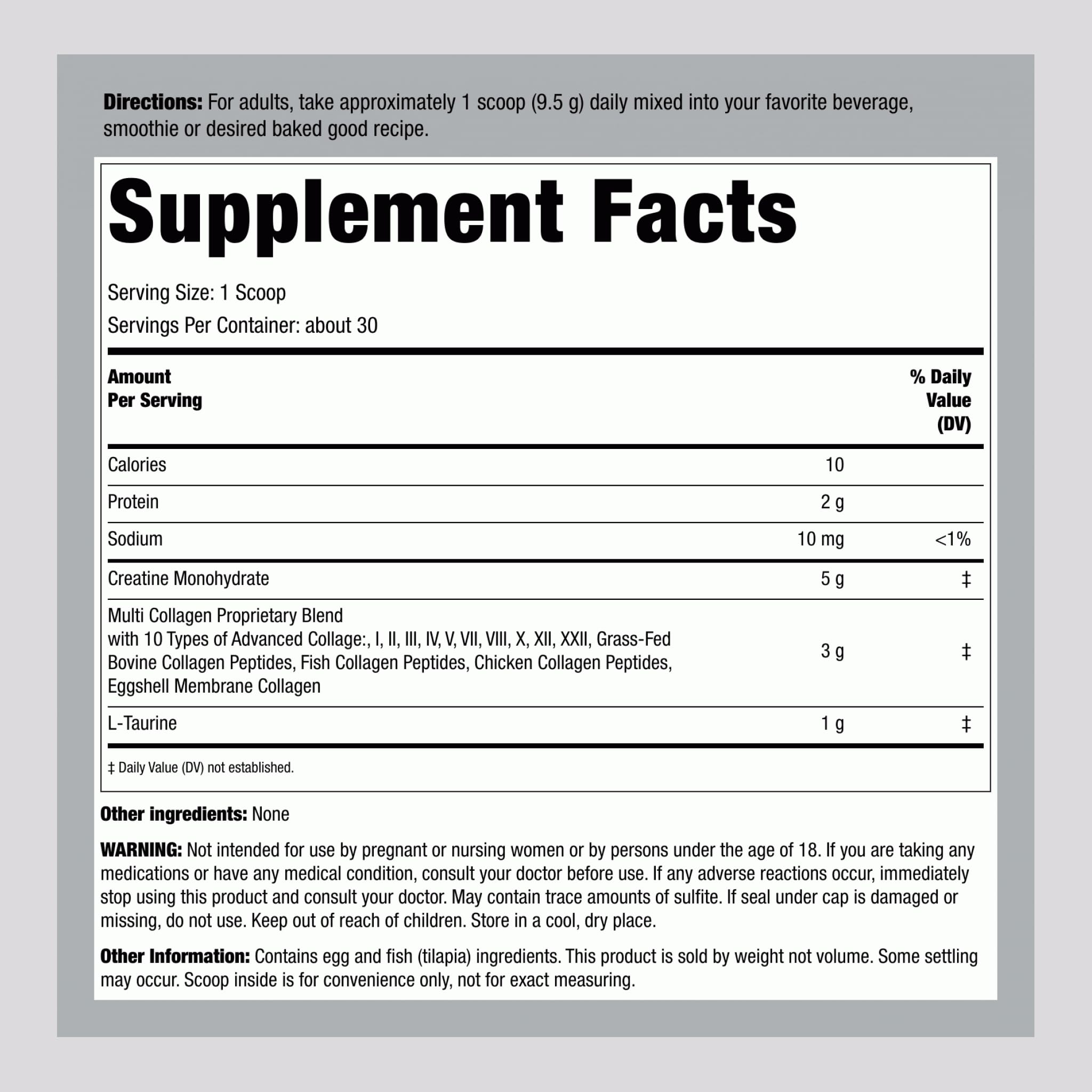 Piping Rock Creatine Monohydrate Powder | with Collagen and L-Taurine — Amazon image 2