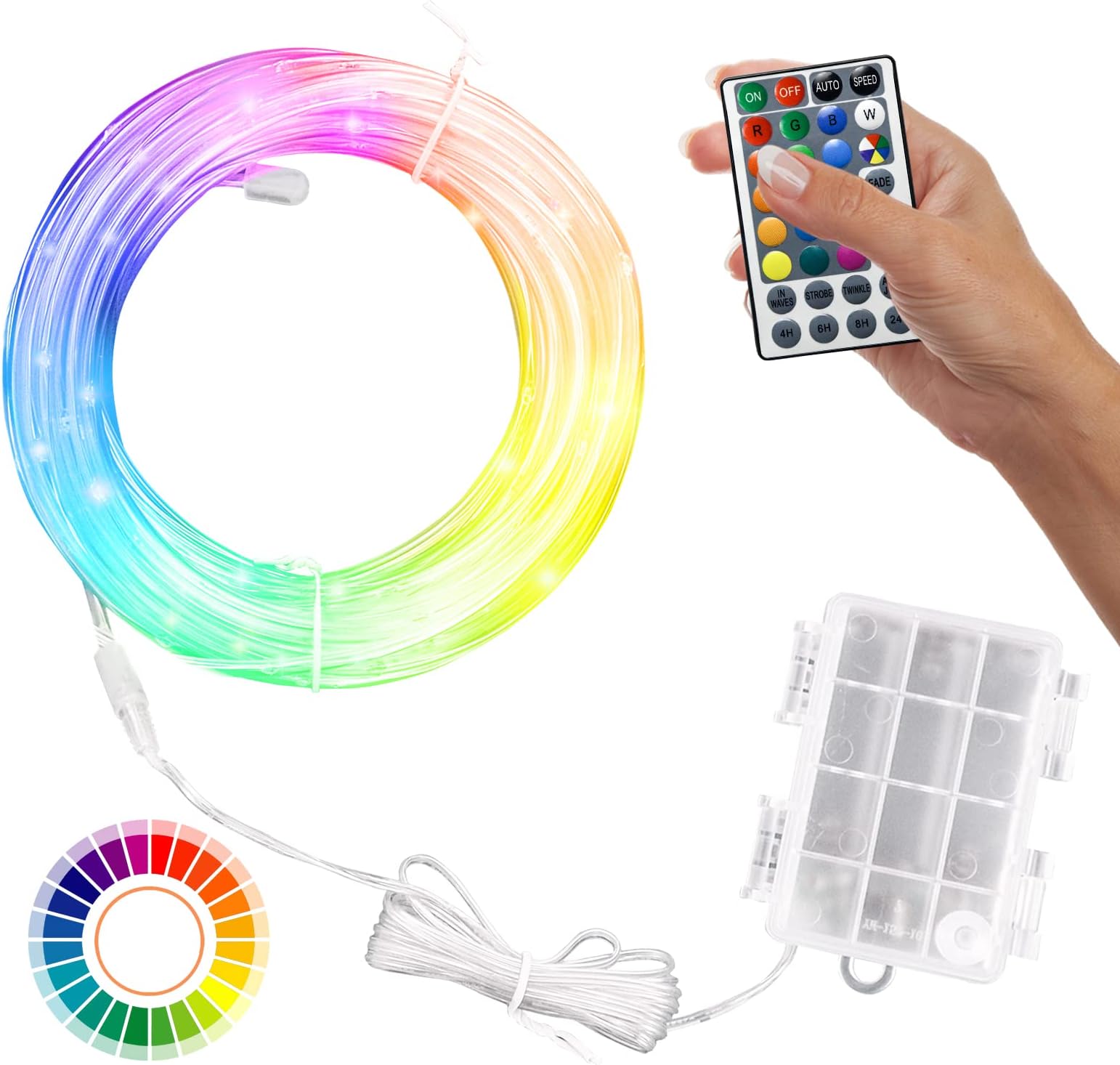 Badminton Net Light, 33ft LED Volleyball Net Outdoor String Lights with Remote, 17 Colors 7 Modes Waterproof Decorative Lights for Backyard Badminton Volleyball Game at Night(Net not Include)