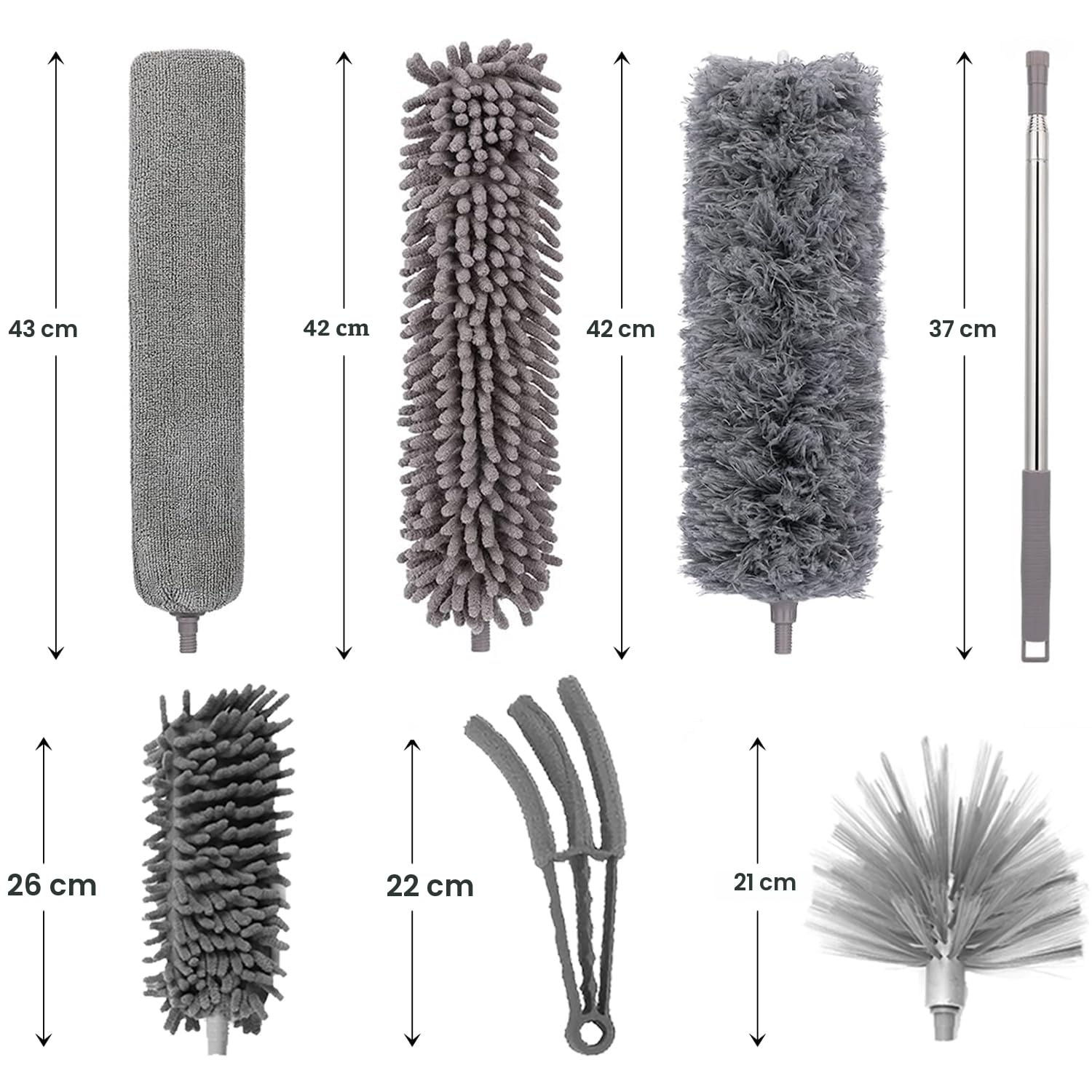 spolverini in piume per la pulizia, pulitore per ventilatori a soffitto alto con palo estensibile, spolverino per ragnatele estensibile fino a 254 cm per la pulizia di ragnatele e persiane