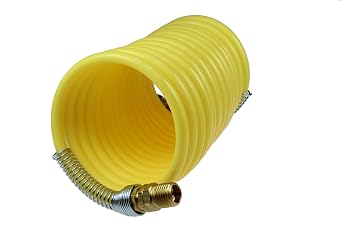 Coilhose Pneumatics N12-50B Coiled Nylon Air Hose, 1/2-Inch ID, 50-Foot Length with 2 1/2-Inch Swivel Fittings