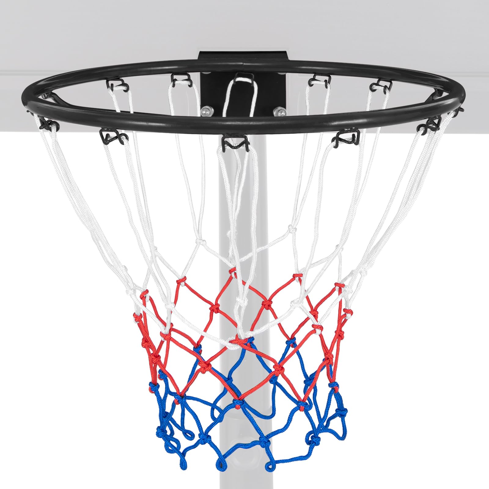 LIFEZEAL Aro de Baloncesto de Pared con Red Ø38,5/45 cm, Canasta de Baloncesto con Marco de Metal, aro de Baloncesto para Interior y Exterior