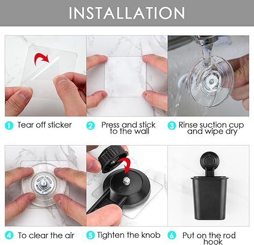 Vista 6 de Linkidea Soporte para cepillo de dientes eléctrico/batería autoadhesivo para baño, ducha, montaje en pared, maquinilla de afeitar/pasta de dientes