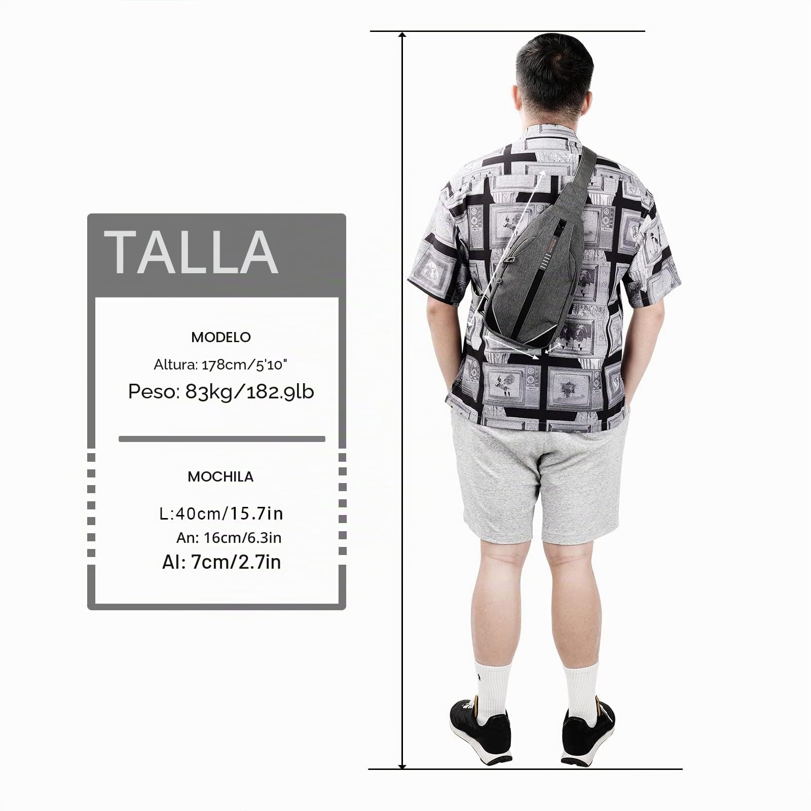 Waterfly Mochila Cruzada Bandolera de Pecho | bolso de hombro pequeño, ciclismo, deportivo, viaje, para hombre y mujer, ligero
