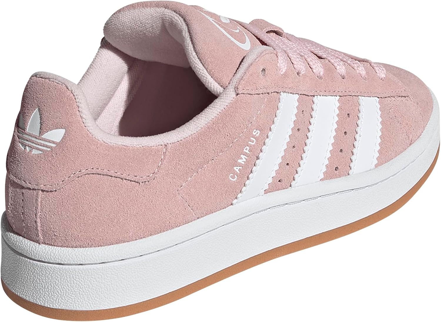 adidas Campus 00s J Big Kid Shoes, Clear Pink/Cloud White/Gum, Size 5.5