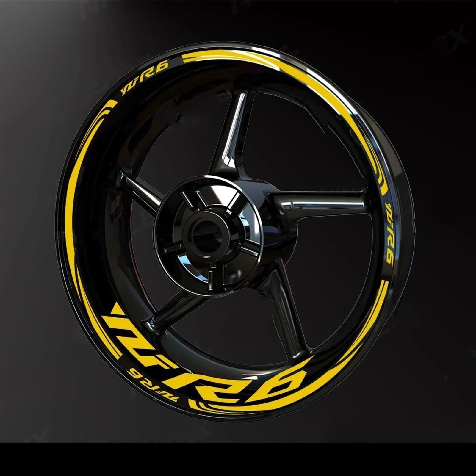 Motorcycle Accessories Wheel Stickers Reflective Rim Motorbike Waterproof Decals for Yamaha YZF R6 2017-2022 Decorative(Color5)