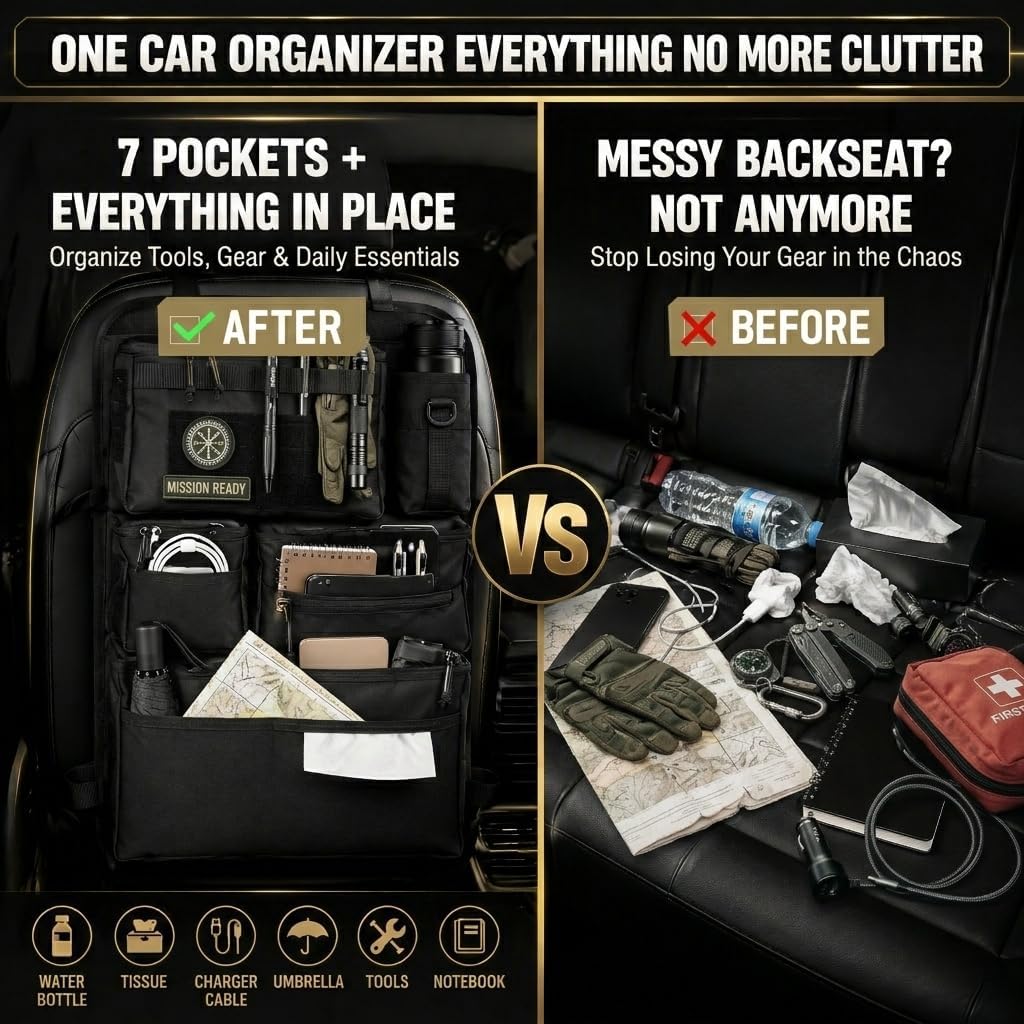 Car Seat Back Organizer, Trunk Organizer & Rear Seat Organizer Set image 2