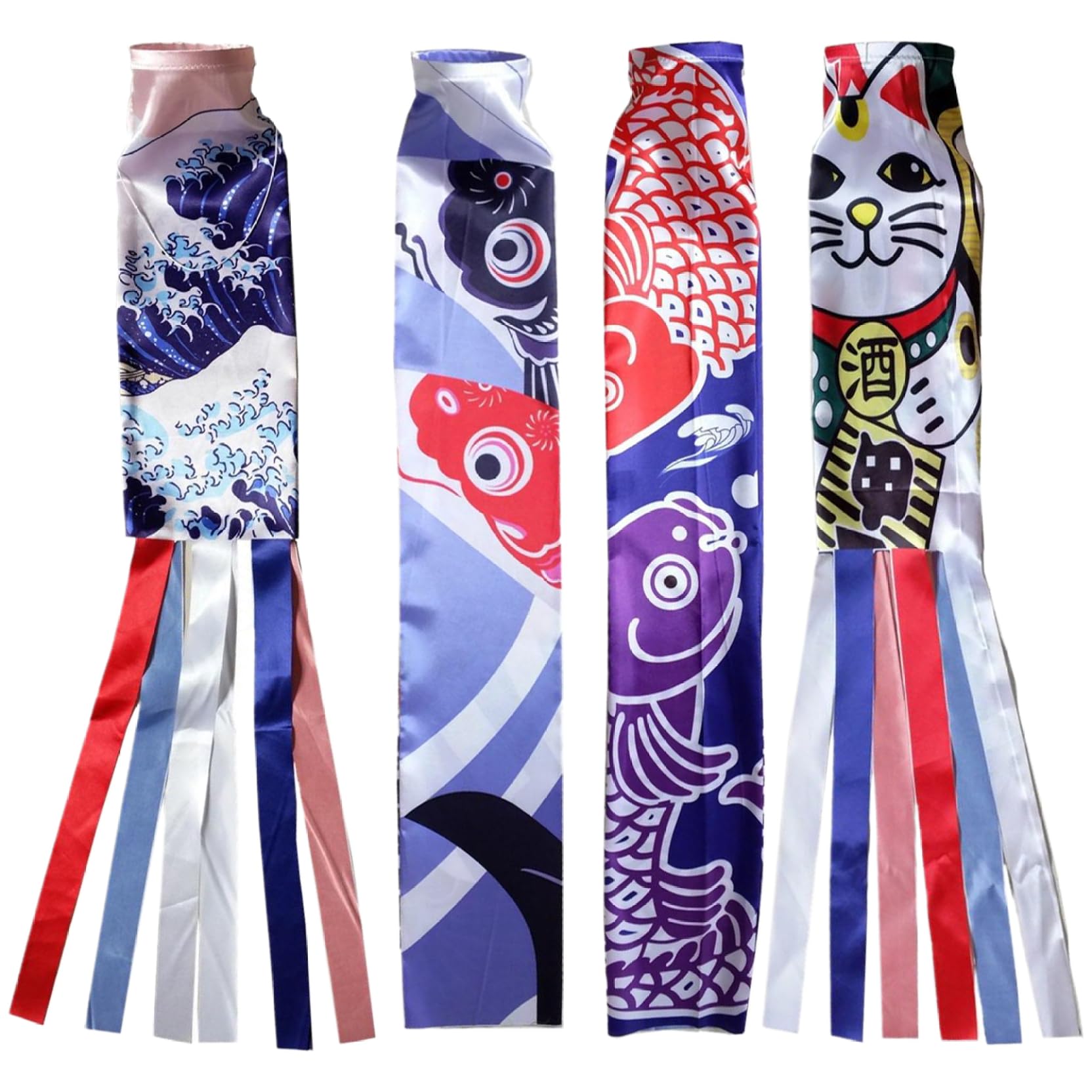 Chaussette à Vent, Carpe Japonaise 27,6 Pouces 3D Bannières à banes de Vent d'emboutissage à Chaud accrochées Japonais, Basse-Vent pour la Chambre Japonaise Izakaya.
