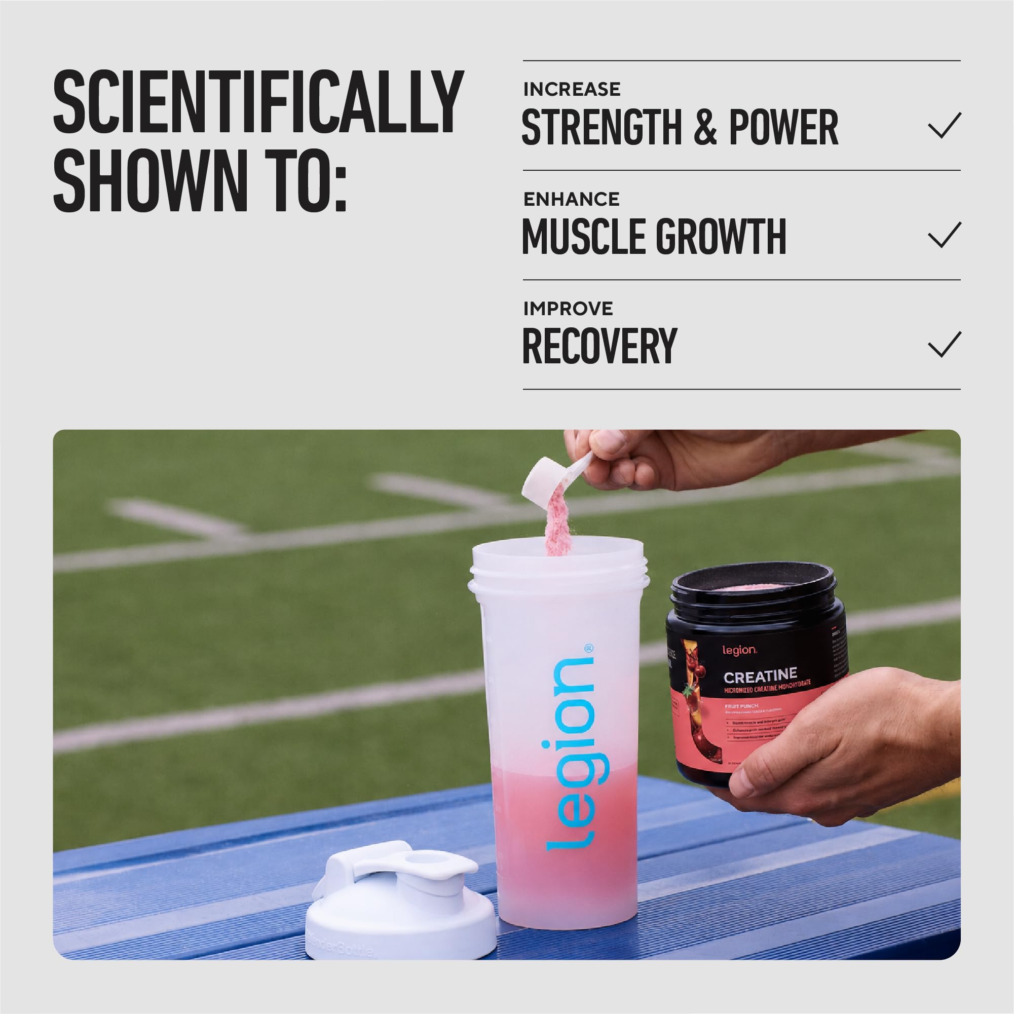 Legion Micronized Creatine Monohydrate Powder 5g, Unflavored, 60 Servings — Amazon image 3
