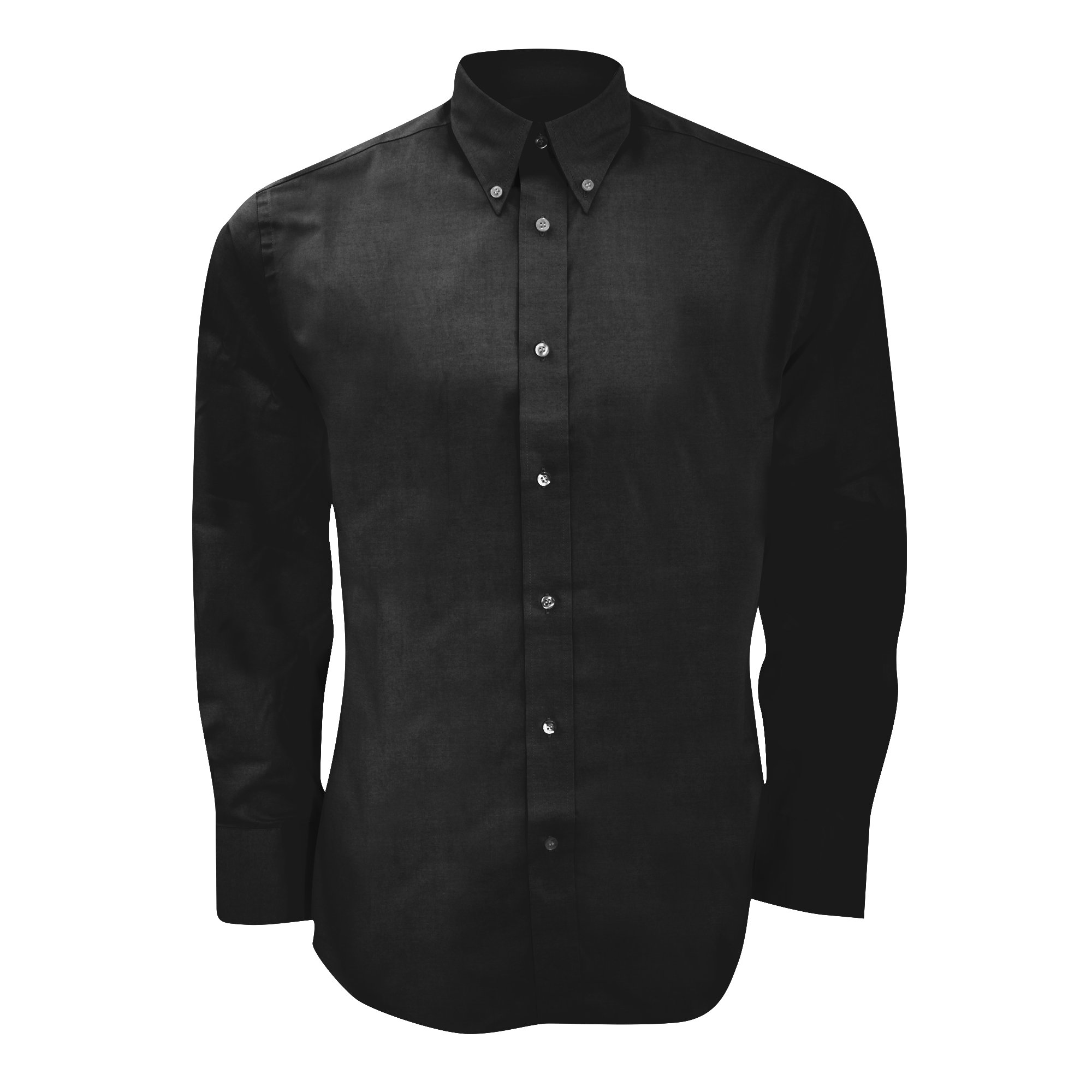 Kustom Kit Mens Long Sleeve Tailored Fit Premium Oxford Shirt (17.5inch) (Black)