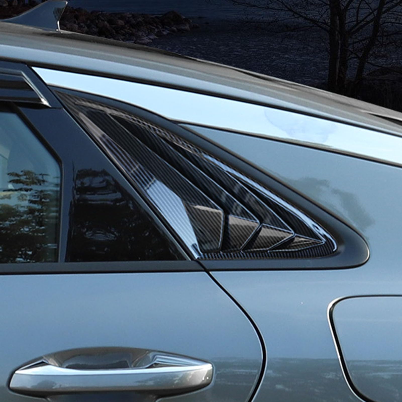 2 sztuki do KIA K5 2020-2021, tylne okiennice samochodowe żaluzje boczne, osłony, wykończenia, akcesoria zewnętrzne ABS, B Carbon Fiber Look