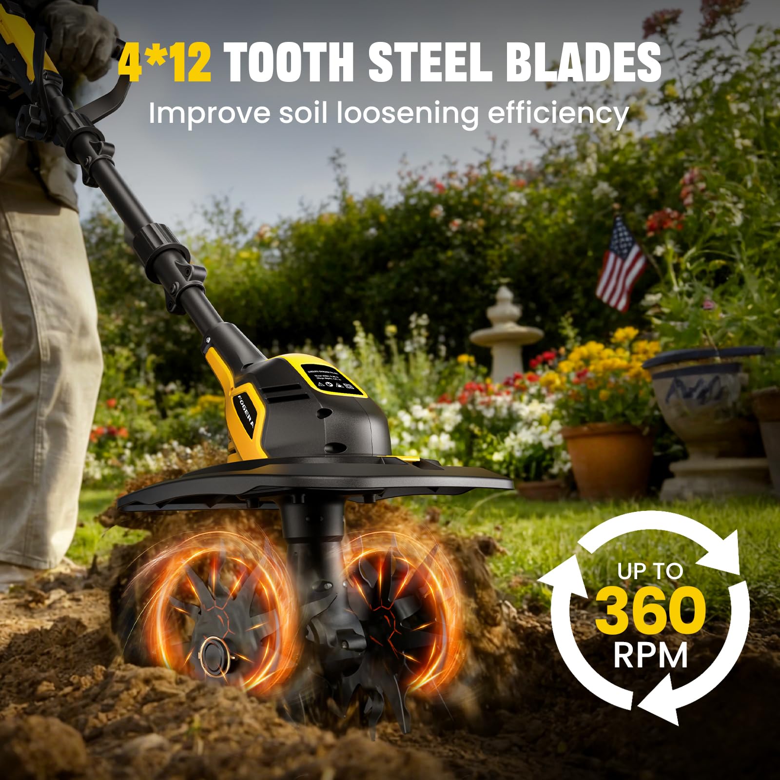 Cultivador inalámbrico compatible con batería DEWALT de 20 V MAX (solo herramienta)