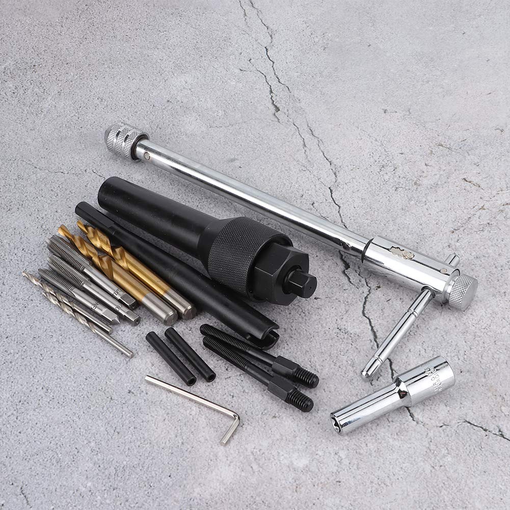 Uszkodzony Zestaw do Usuwania Wtyczki Glow, Przenośne Narzędzie do Usuwania 16PCS dla Głowic Cylindrów, Zawiera Adaptery, wiertarkę, Pudełko, Wykonane ze Stali, Ergonomiczne
