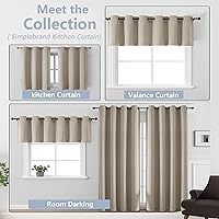 Vista 107 de Simplebrand Juego de 2 paneles de cenefa aguamarina para ventana de cocina de 14 pulgadas de largo, cortinas de oscurecimiento de habitación