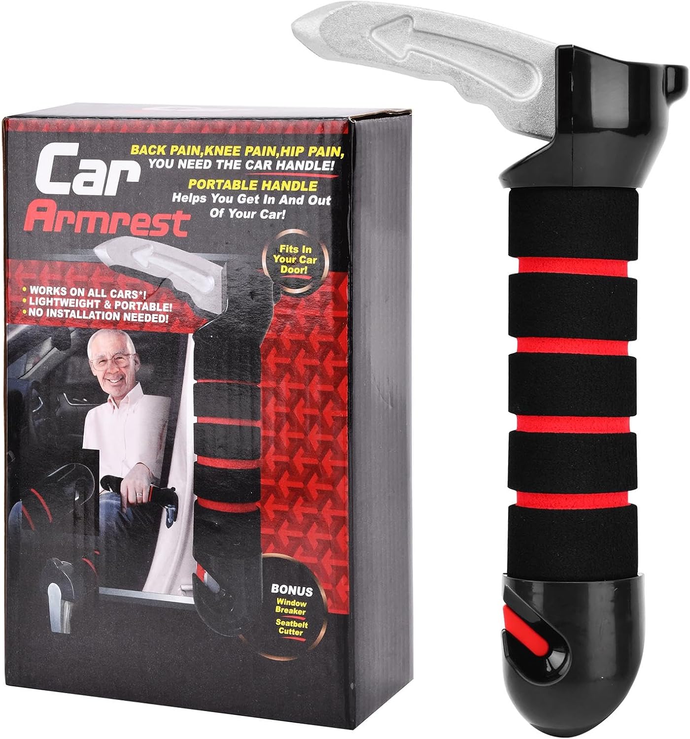 Pilarmuture Car Door Handle for Elderly,Portable Vehicle Support Car Handle Assist,Non Slip Car Door Assist Handle,Car Assist Handle for Elderly,Injured,Handicapped,Pregnant