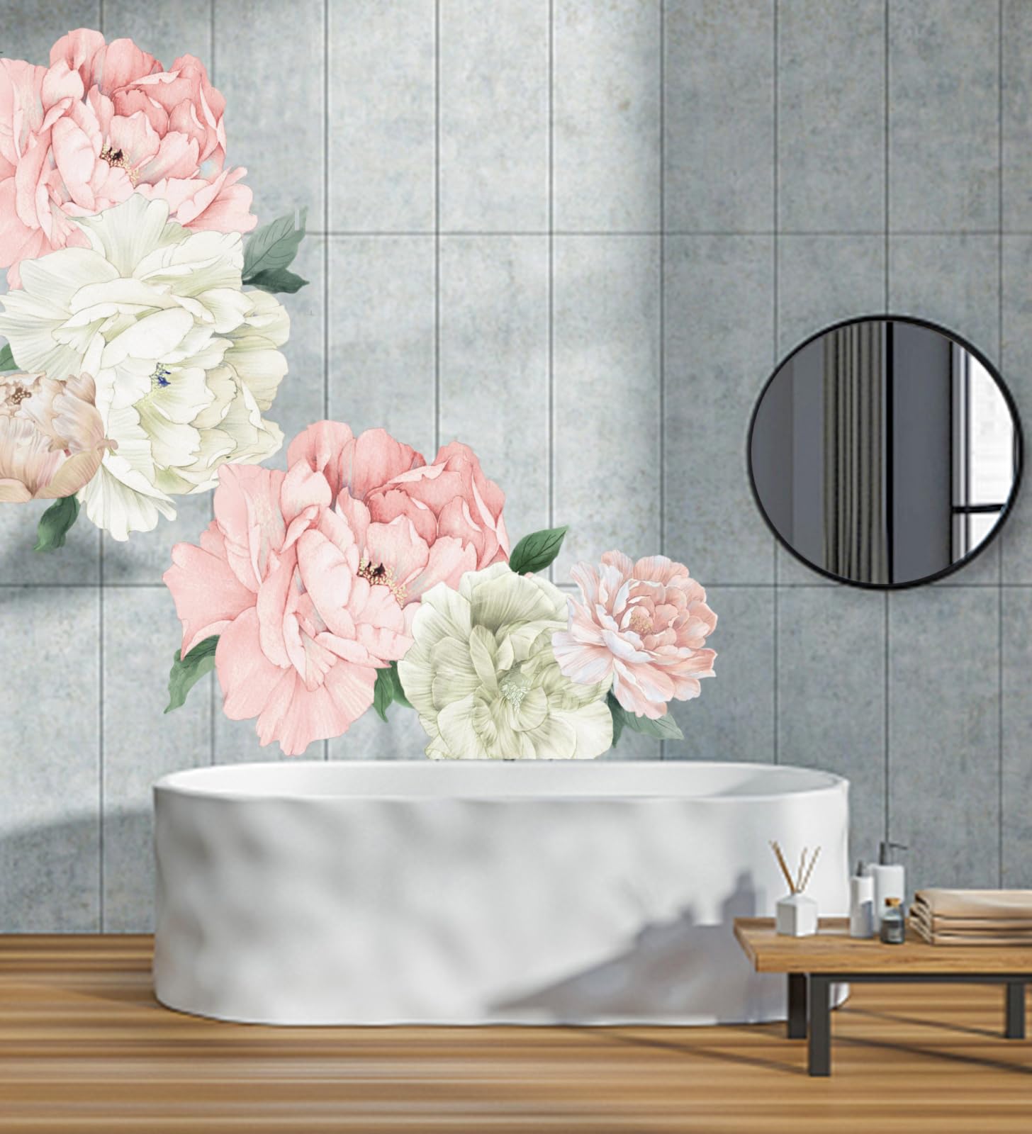 Snapklik.com : Jumbo Peony Wall Art Decals - Large Floral Peel And ...