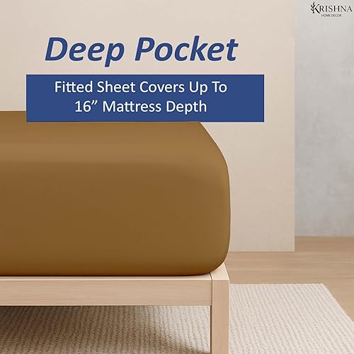 Miniatura 4 de KRISHNA Juego de sábanas prémium de 4 piezas para caravana, tamaño 35 x 79 pulgadas, sábanas de microfibra para campistas, literas de caravana,