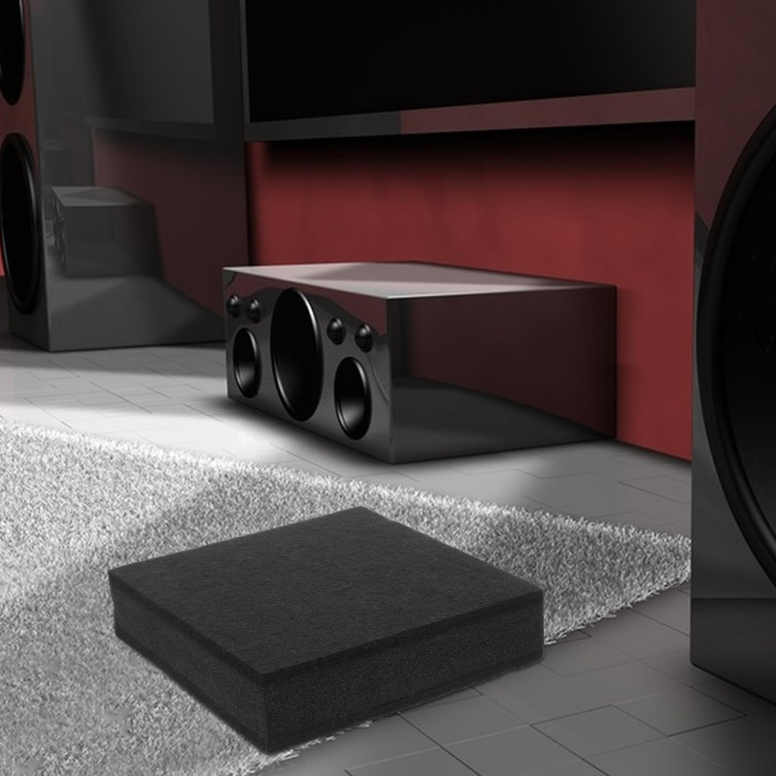 Vaguelly Subwoofer-Isolationspad 20X20X1.9 Zoll Schalldämpfende Isolierpads Für Schlagzeug Monitor Lautsprecher Schallabsorbierende Bodenpad Zur Geräuschunterdrückung