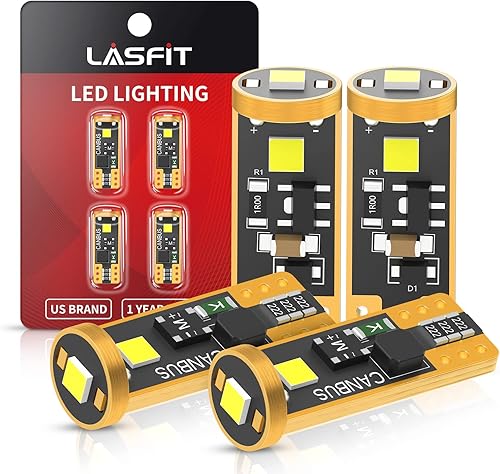 LASFIT Bombilla LED de repuesto de 194 bombillas LED de 6000 K, color blanco, T10 168 2825 W5W, para luz de mapa de cúpula, luz de puerta, luz de