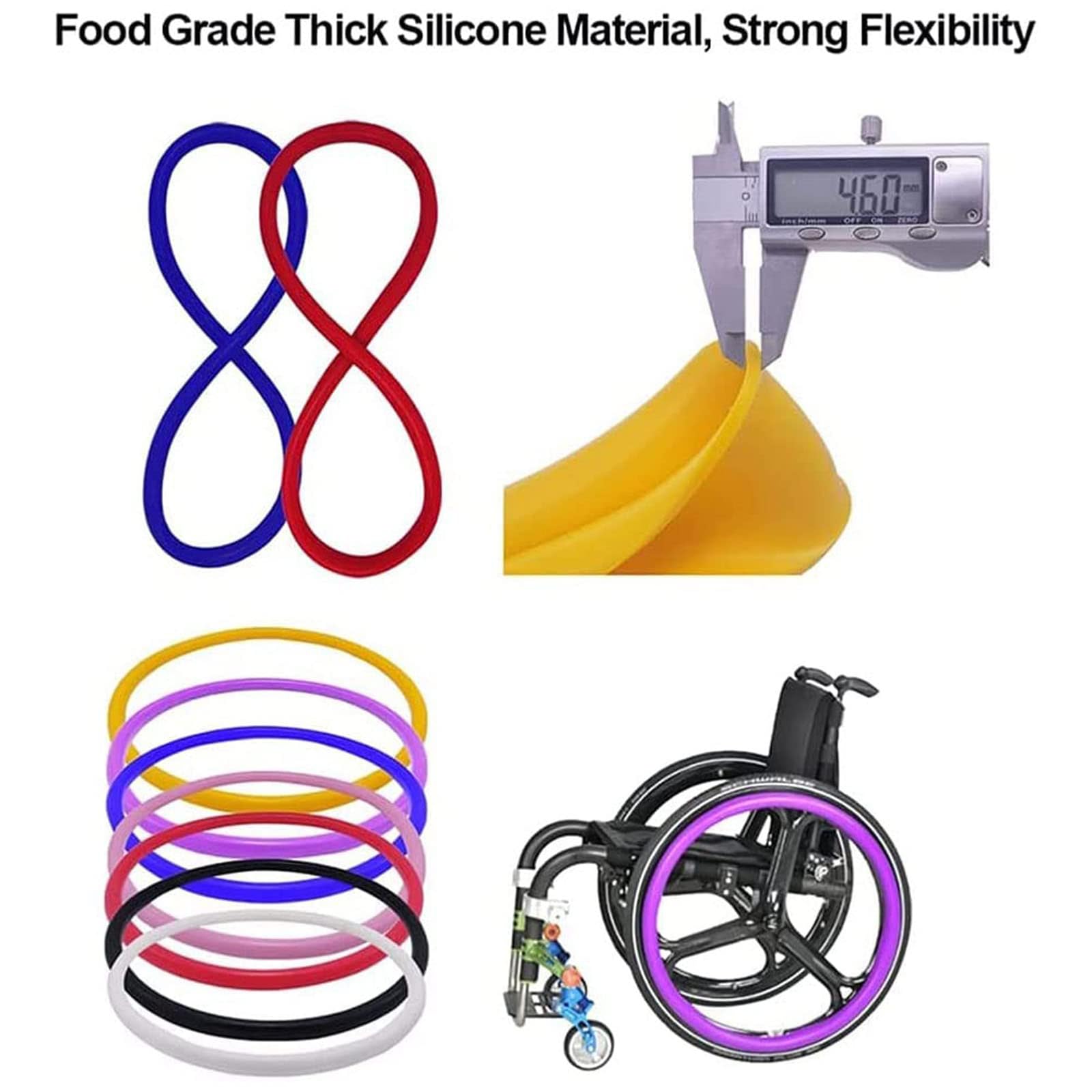 Funda para silla de ruedas deportivas, antideslizante, resistente al desgaste, accesorios de agarre de rueda trasera