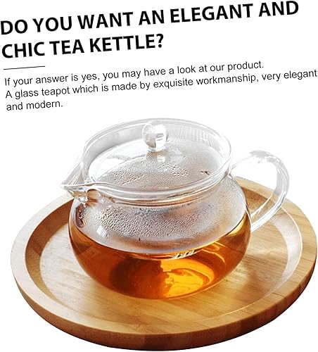 Miniatura 5 de UPKOCH Infusor de té Calentador portátil Tetera de filtro Tetera de té transparente Tetera de flores Tetera de vidrio transparente de estilo japonés